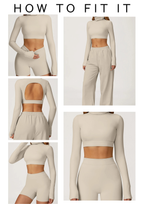 Gym Workout Crop Top for Women – Long Sleeve Quick Dry Yoga Shirt