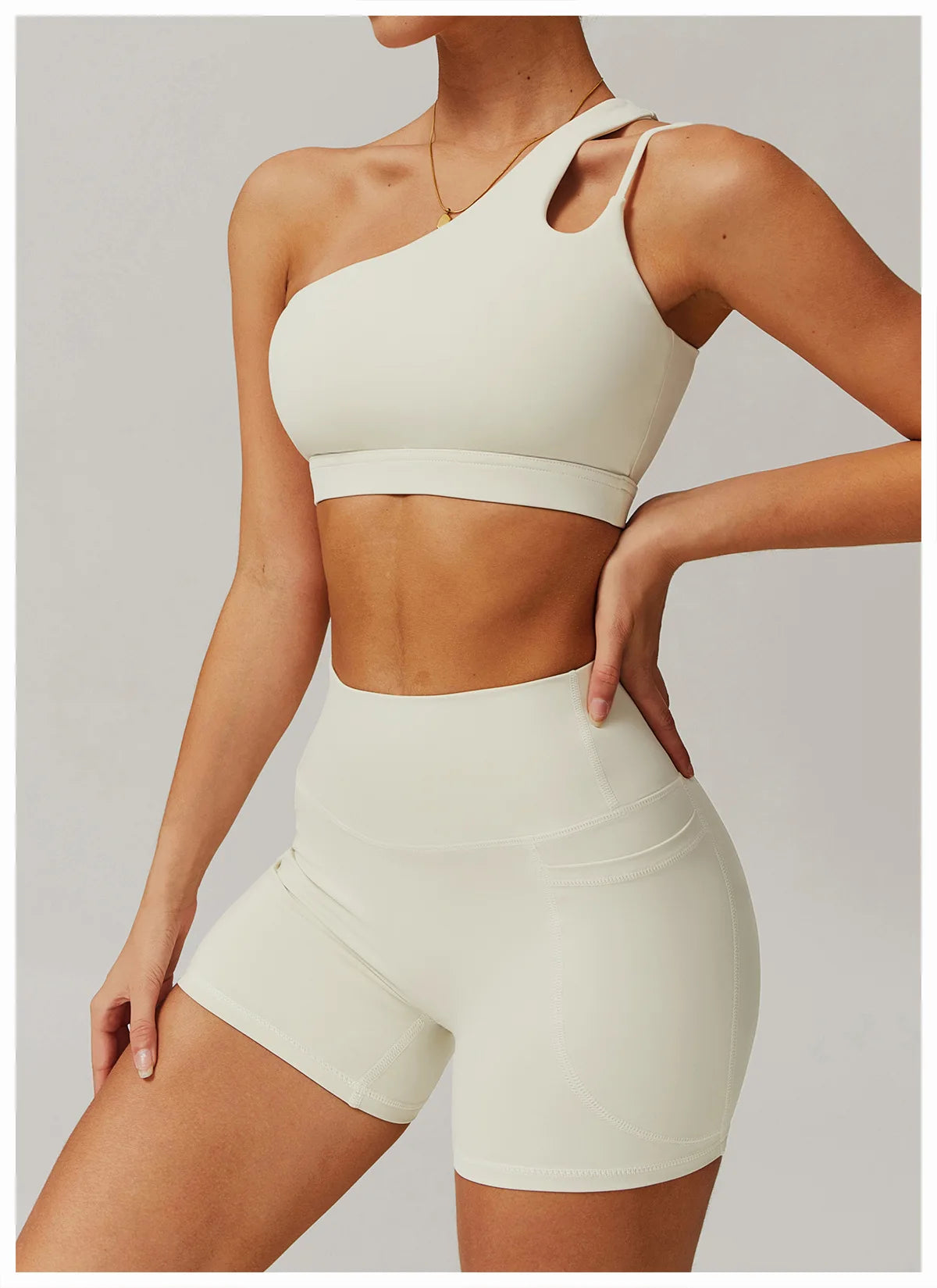 Oblique Shoulder Yoga Bra – Beautiful Back