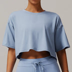 Women's Yoga T-Shirt Smock Loose Fitness Top Exercise Gym Outdoor Training Shirt Running Sports Short Sleeve Yoga T-shirt Tops