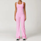 Sexy Backless Bodysuit Women's Set Tracksuits Fitness Sports Jumpsuit Yoga One-piece Suit Flared Pant Fast Dry Workout Clothes
