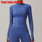 Yoga Long Sleeve Sports Jacket Women's Zip Fitness Yoga Shirt Slim Fit Gym Top Activewear Running Coats Workout Cycling Clothes
