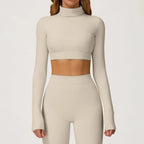 Gym Workout Crop Top for Women – Long Sleeve Quick Dry Yoga Shirt