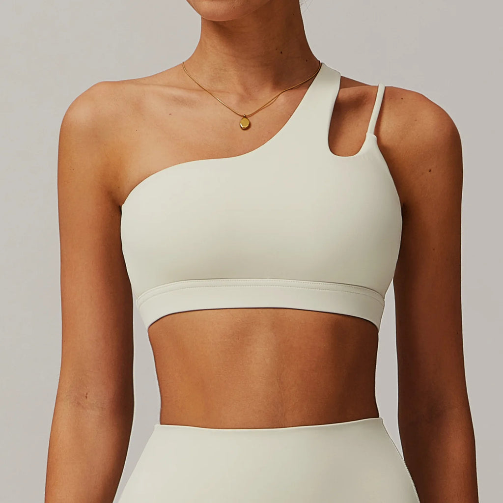 Oblique Shoulder Yoga Bra – Beautiful Back