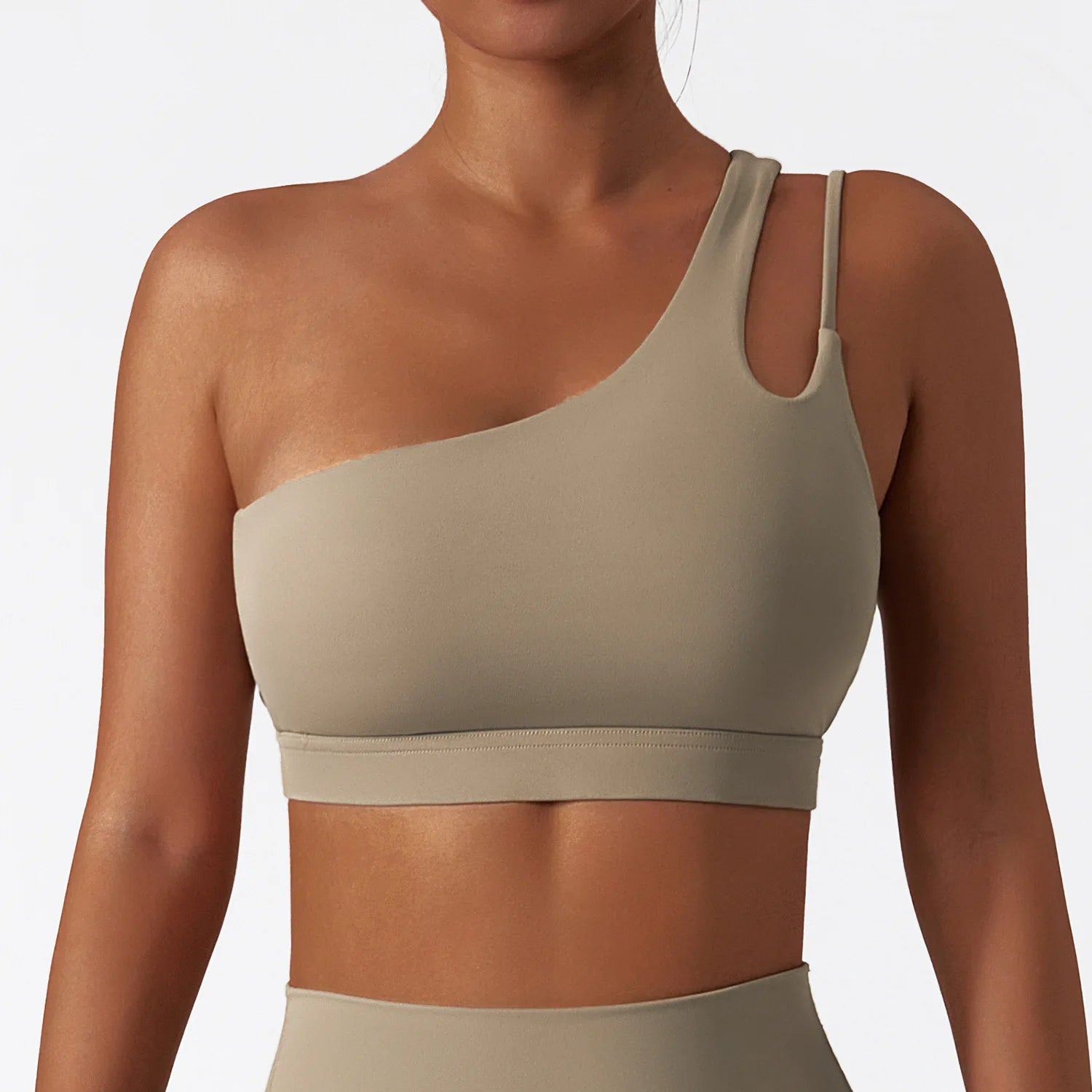 Oblique Shoulder Yoga Bra – Beautiful Back