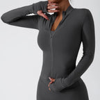Yoga Long Sleeve Sports Jacket Women's Zip Fitness Yoga Shirt Slim Fit Gym Top Activewear Running Coats Workout Cycling Clothes