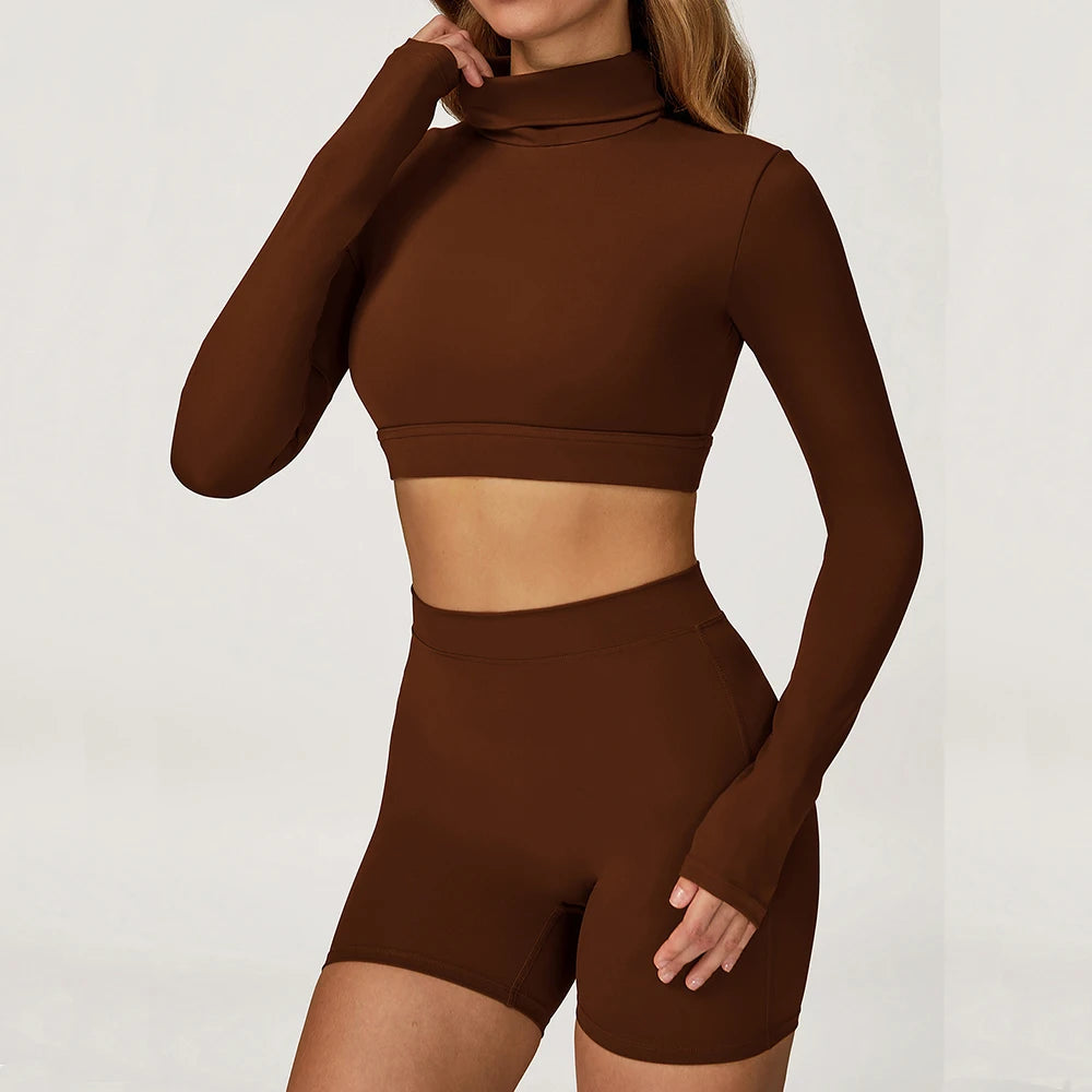 Gym Workout Crop Top for Women – Long Sleeve Quick Dry Yoga Shirt